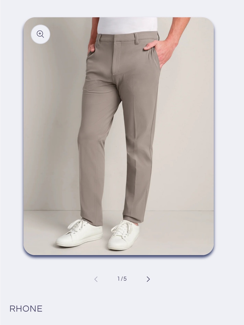 RHONE Slim Straight Chinos in Taupe